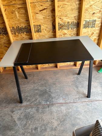 IKEA metal desk with Rissa poly and metal desk pad. $75 (Laramie)63655956061953120