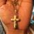 25 inch Long 18K yellow Gold Necklace with Crossification Cross Pendan 2 thumbnail