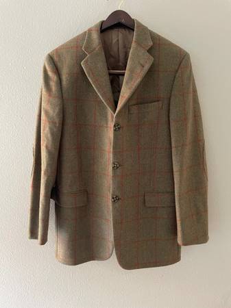 Made in usa vintage burberry blazer wool jacket tweed men size 40 reg 1