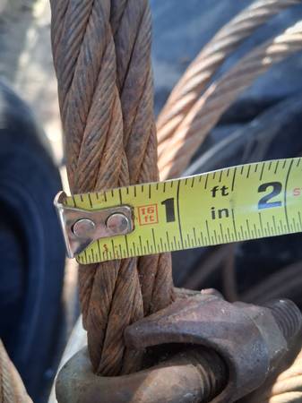 5/8" heavy logging cable steel good condition 150-200' 1