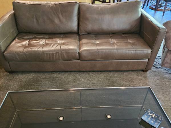 Leather Couch and Footrest 1