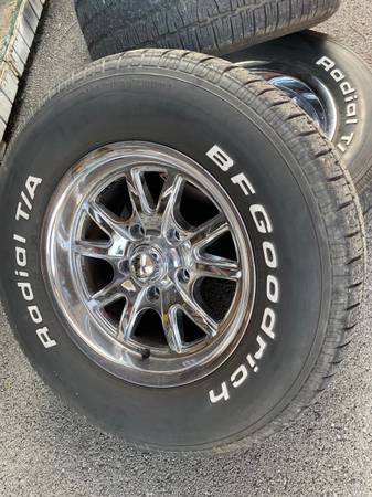 15” Riddler chrome 5-lug wheels 5x5 with BFG  tires 1