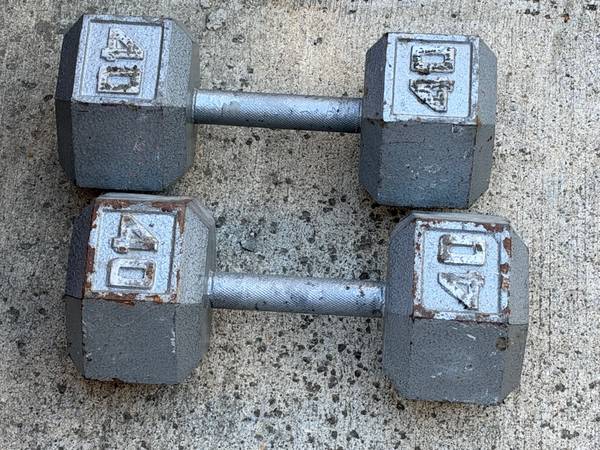 Dumbbell weights,  Dumbbells, Barbell, 40 lb Pair, 80 lb Total 1