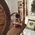 Vintage wooden spinning wheel with foot pump yarn winder 2 thumbnail