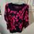 Sergio Valente Vintage Fuschia/Black/Patterned Sweater-Large 2 thumbnail