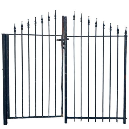 Antique Wrought Iron Entrance Gate Pair w/ Latch GA20907 1