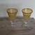 Pair Studio Art  Hand Blown Bubble Amber Water Wine Goblets Glasses 3 thumbnail