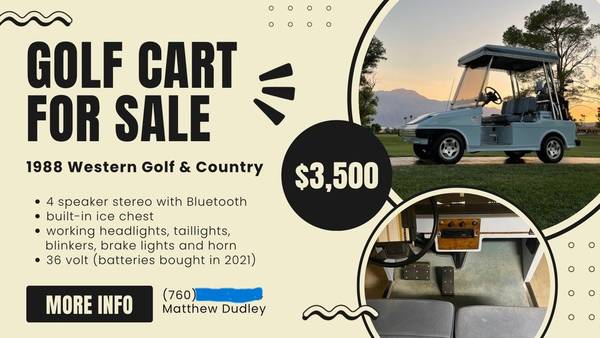 Golf Cart 1988 western Golf & Country 1