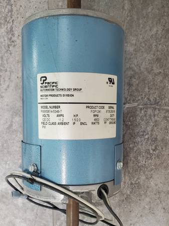 Treadmill Motor, Pacific Scientific 1.5hp 120DC 1