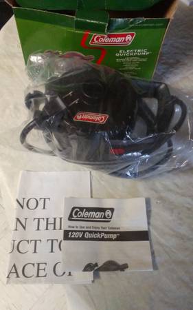 Coleman 120V Electric Quick Pump, Universal Pump, In Box - $11 (Menomonee Falls)63470462216451120