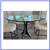 Custom Round Iron Pedestal + Glass Dining Table 3 thumbnail