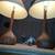 Set of Teak wood large Gourd/Teardrop Table Lamps *mint condition 2 thumbnail