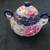 Vintage Hand Painted Porcelain Cobalt Blue and Roses Sugar Bowl 2 thumbnail