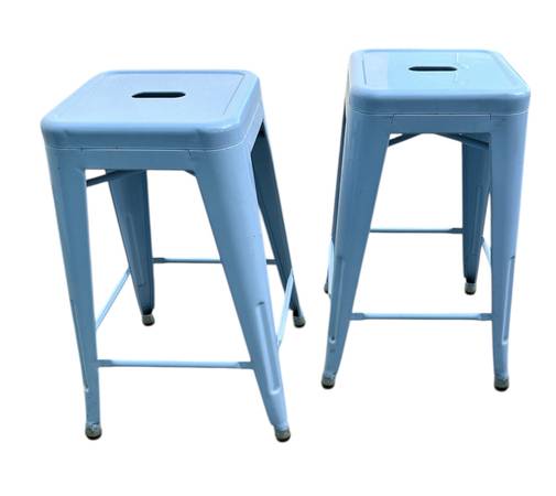 Stools Bar Counter Industrial stackable robin blue set two pair 1