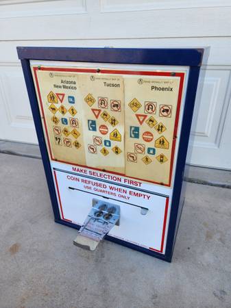 Vintage Road Map Dispenser Coin-Op Vending Machine Garage Automobilia 1