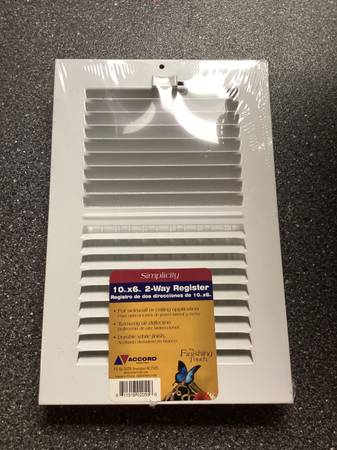 New 10 inch by  6 floor or wall 2 way register 1