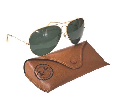 Vintage 70s/80s B&L Ray-ban Aviator Gold USA 62[]14 NOS