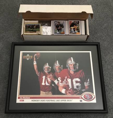 1991 Upper Deck Football Prem Ed Sets + Montana Framed Photo 1