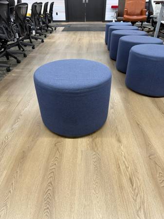Hightower Blue Ottoman 1