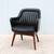 Vintage Mid-Century Modern Black Naugahyde & Walnut Executive Armchair 4 thumbnail