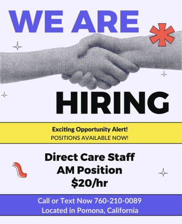 Direct Care Staff - AM Position - $20/hr Pomona 1