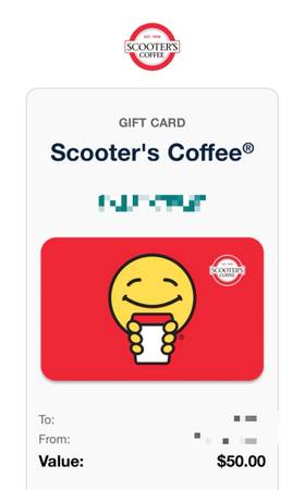 Scooter's Coffee Digital Gift Card 1