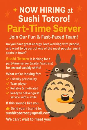 We are hiring server! 1