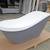 67" FREESTANDING BATHTUB Acquabella Serena Cast Stone Slipper Tub 3 thumbnail