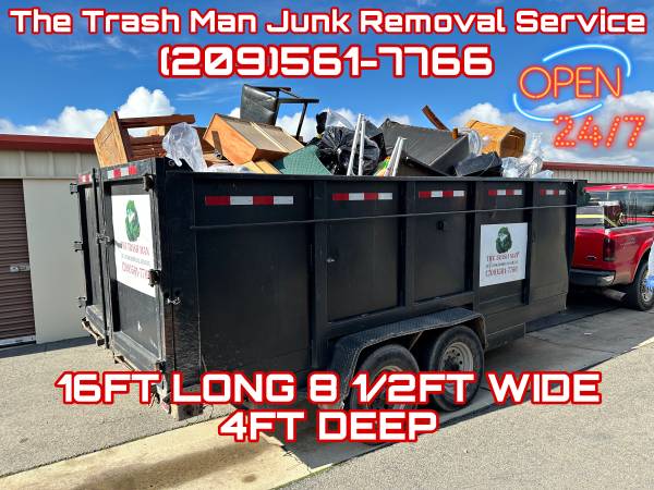 24/7 JUNK REMOVAL/TRASH HAULING SERVICE (209)561-7766♻️🚛 1