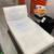 White Convertible Faux Leather Futon Chaise Lounge 1 thumbnail