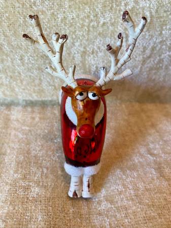 Whimsical Prancing Reindeer Christmas ornament 1