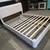 White Fabric Queen Size Platform Bed Frame 5 thumbnail