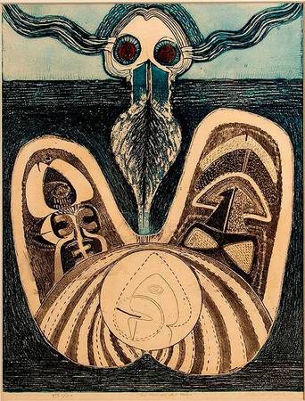 Claudio Juarez (Peruvian, 1938-2001) Abstract Lithograph 1