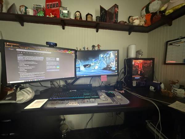 HP omen gaming set up w/ dual monitors 1