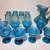 Large Lot Of Vintage Aqua Blue Bubble Crackle Glass Pitcher and Glasse 1 thumbnail