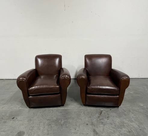 RH Parisian Leather Chairs 1