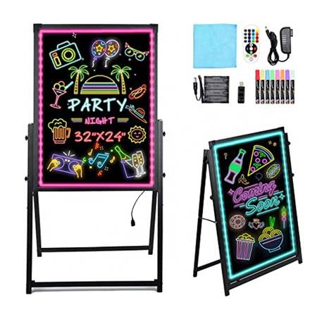 Erasable Neon LED Message Sign Board – 3ft x 5ft with Vivid Liquid Cha 1