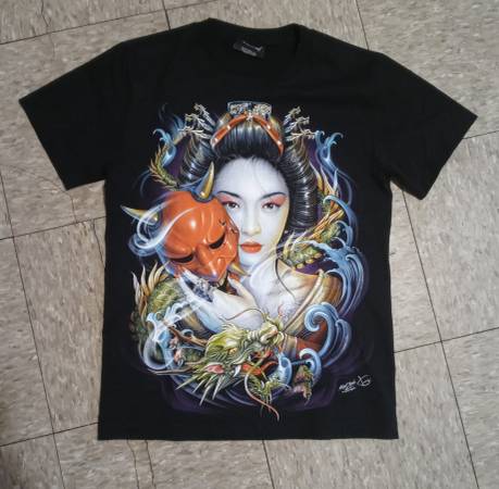 Geisha T-Shirt w/Dragon 1