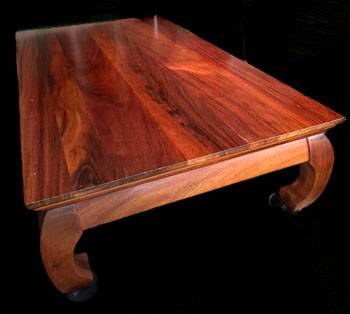 Coffee Table, Solid Koa Wood, Chow Legs 1