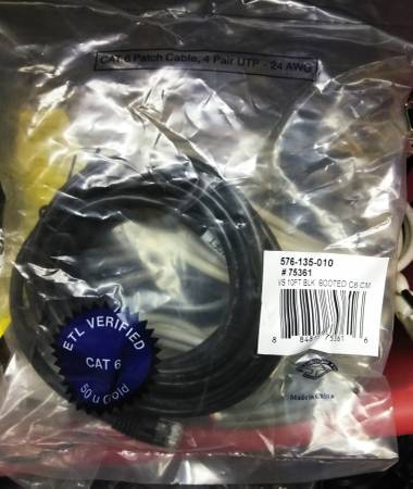 New RJ45 CAT-6 Ethernet Booted (non-tangle) Patch Cables 10 ft AWG 24 - $15 (Plano)63471289378819121