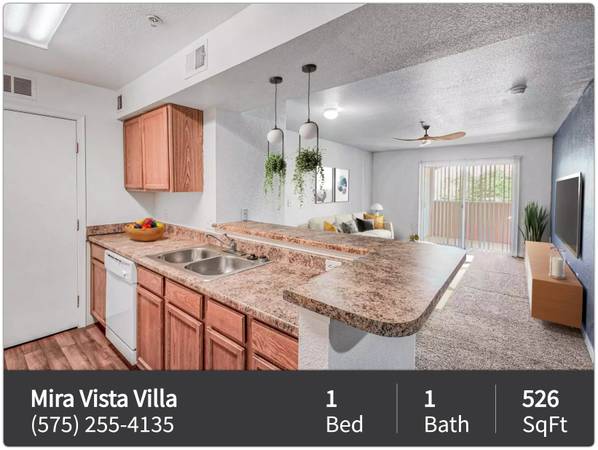 $845 / 1br - 526ft2 - 1 BR / 1 BA great for pets! Pet-Friendly Community in Las Cruces (Las Cruces)63867374129027122