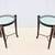 Traditional Cherry Wood and Transparent Glass Round Side Tables a Pair 3 thumbnail