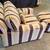 Custom striped chair and matching ottoman 6 thumbnail