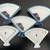 5 Porcelain Fan Shaped Japanese Soy dished Marked 8 thumbnail