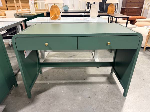 Ebern Designs Yasirah Modern Curve Design Writing Computer Desk Green 1