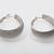 Vintage Sterling Silver Hoop Earring 1 3/4" x 1/2" Beautifully Texture 5 thumbnail