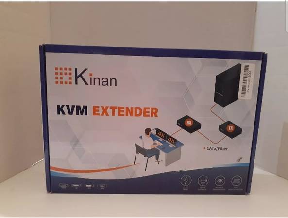 KINAM DVI USB KVM Extender (328ft) Over Single Cat5e/Cat6 Cable 1920x1 1
