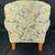Green Floral Upholstered Doll Chair with Wood Legs 3 thumbnail