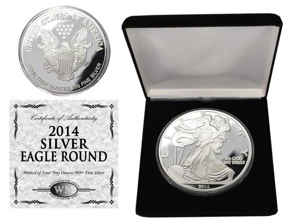 Giant Silver eagles -  4 oz. ea, 1