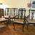 p* rocking easy recliner chairs wooden white brown rattan vintage P* 8 thumbnail